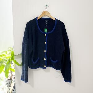 NEW Gap Navy Blue Boucle Sweater Size XL